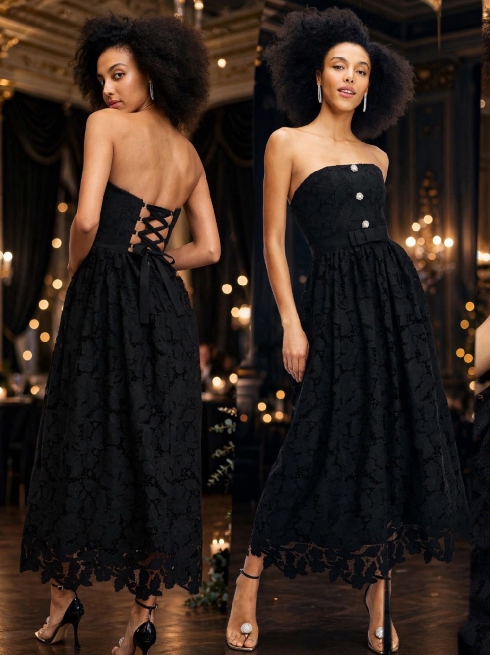 Nissa Corset Style Strapless Lace Dress Sz 6